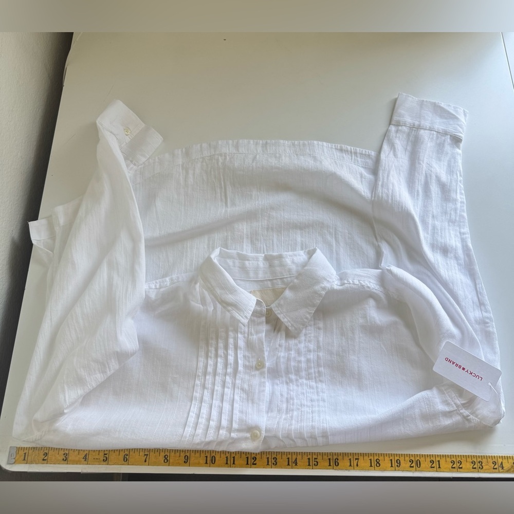 Lucky Brand
Women's Cotton Pleated-Front Shirt White Small NWT - Picture 7 of 9